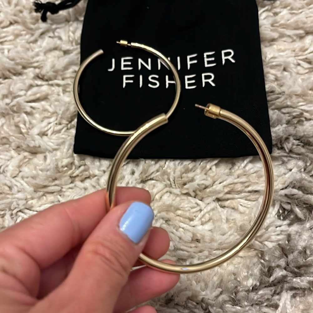2.5” lilly hoops. Jennifer Fisher. Yellow gold. New. - Picture 3 of 3